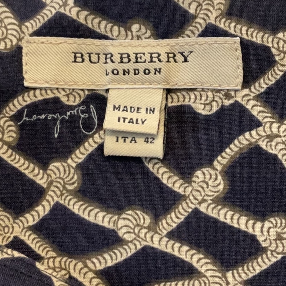Burberry blue & tan rope not print pleated skirt Size 8 - Picture 4 of 7